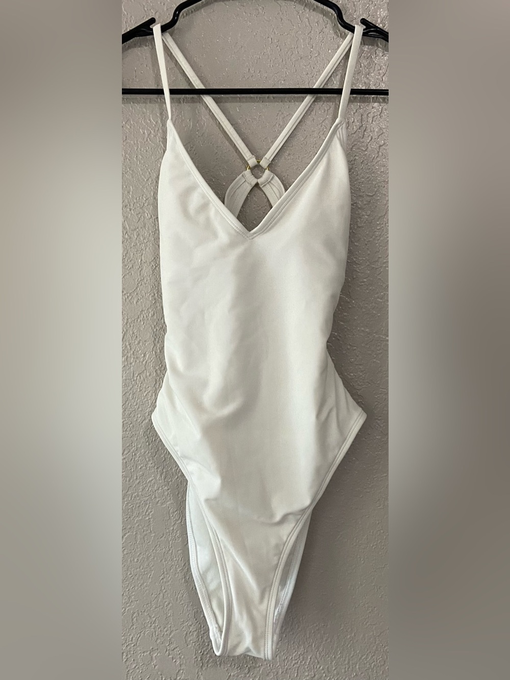 Shade & Shore White Swimsuit with Crisscross Back Straps